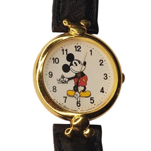 Lorus Quartz Walt Disney Mickey Mouse Moving Arms Gold Tone Watch V811-1340 main image 3